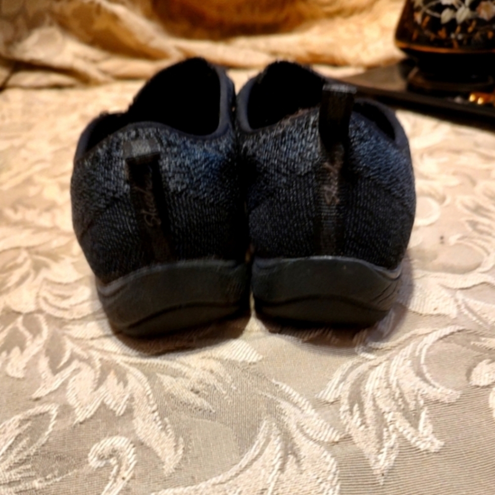 🐦‍⬛ Super Comfy Black Skechers Toggle Bungee Pull On Sneakers Shoes - 7.5M - Picture 7 of 12